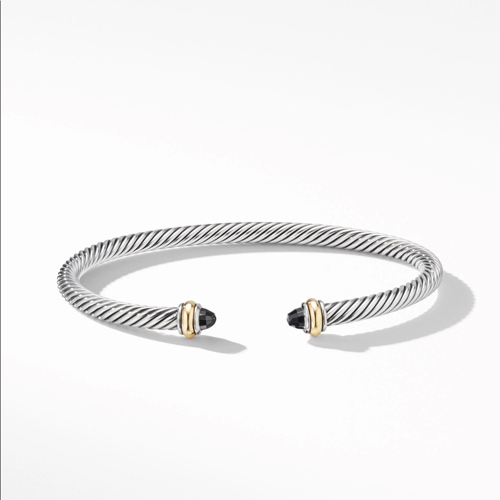 5mm Cable Classic Cuff With 18k Gold And Amethyst